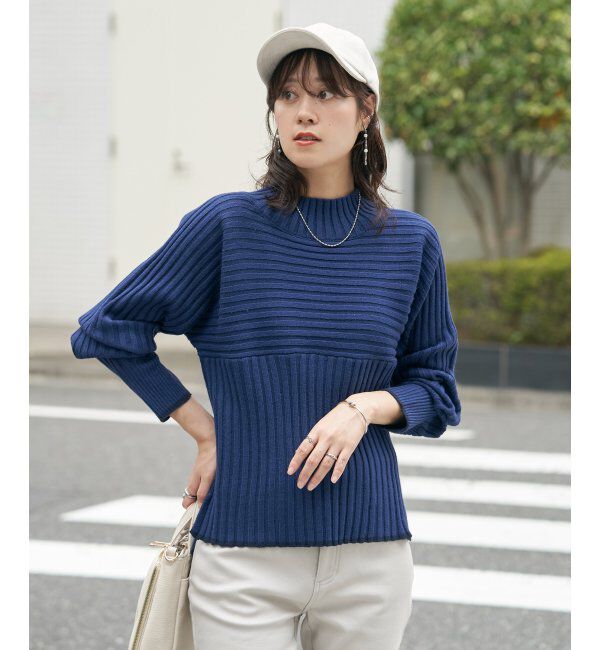 ikka「７ＧワイドリブキリカエハイショクＰＯ」|プルオーバー|ブルー