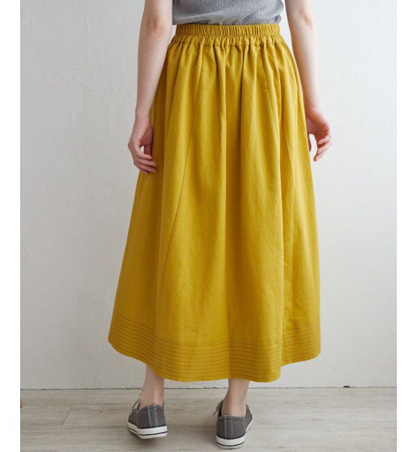 Lbc with Life「リネン混配色ステッチスカート」|スカート|
