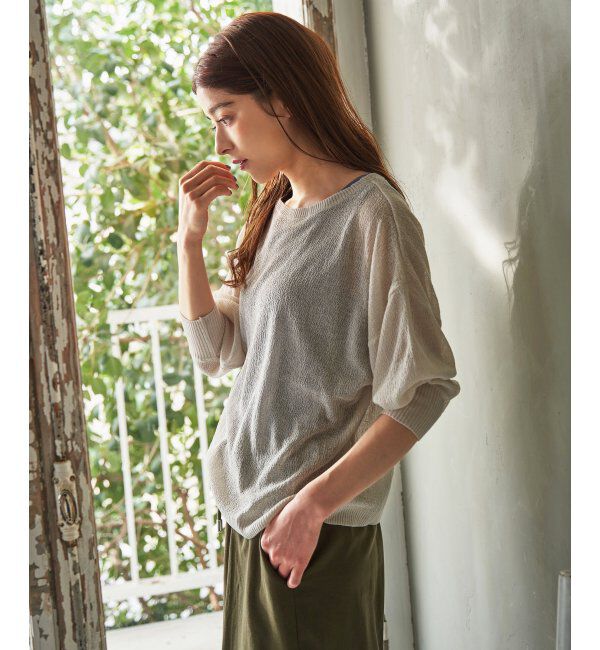 Lbc with Life「梨地シアーニットプルオーバー」|カーディガン|