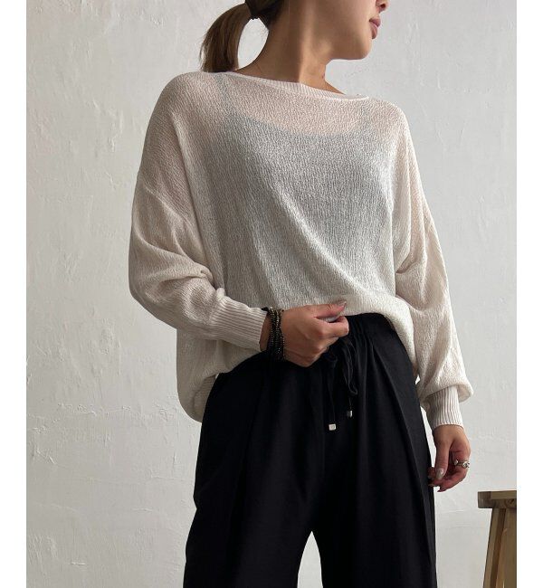 Lbc with Life「梨地シアーニットプルオーバー」|カーディガン|