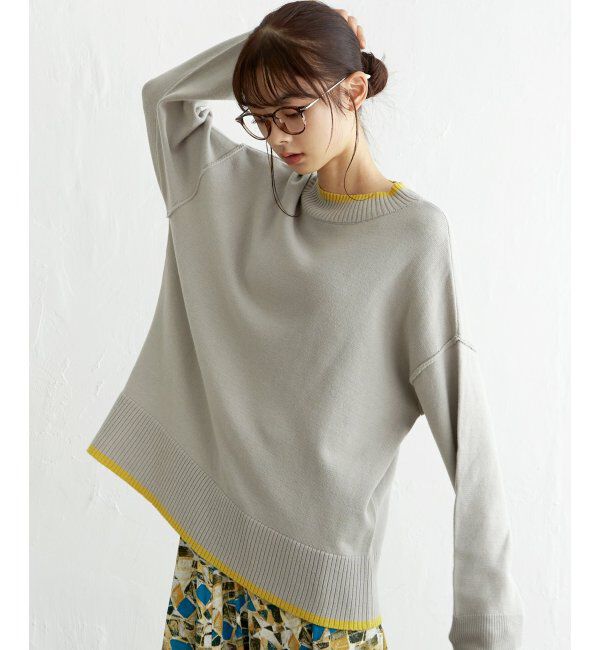 Lbc with Life「配色リブプルオーバー」|カーディガン|グレイ