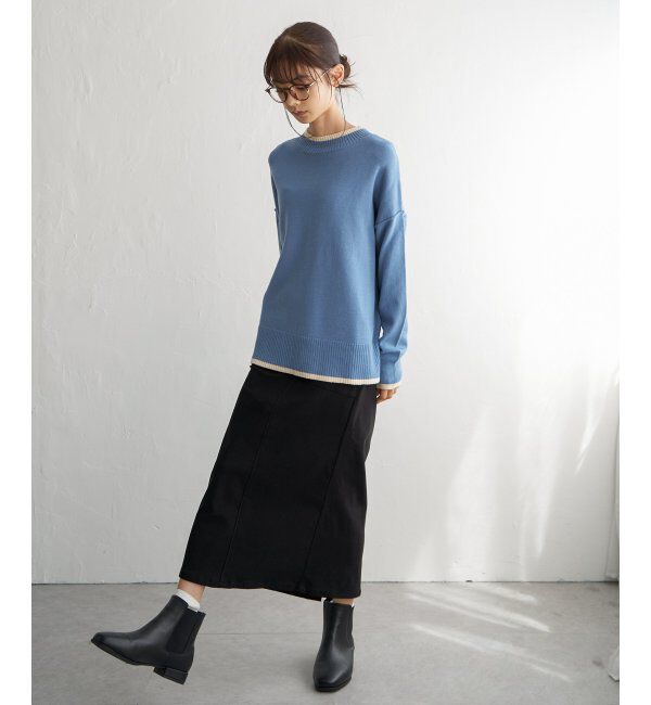 Lbc with Life「配色リブプルオーバー」|カーディガン|