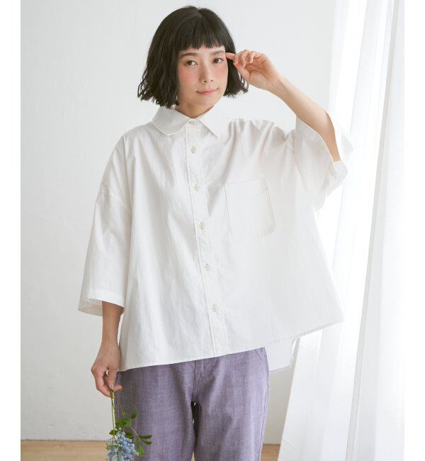 Lbc with Life「タイプライター半袖BOXシャツ」|シャツ・ブラウス|ホワイト