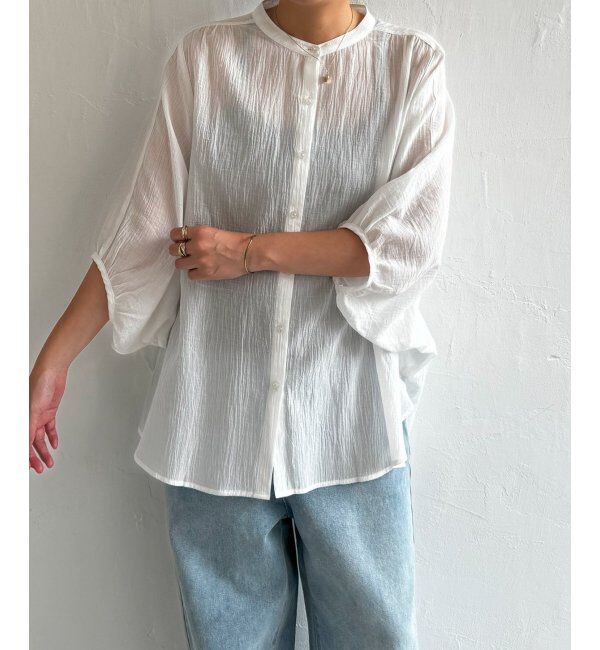 Lbc with Life「ドルマンスリーブ楊柳シャツ」|シャツ・ブラウス|ホワイト