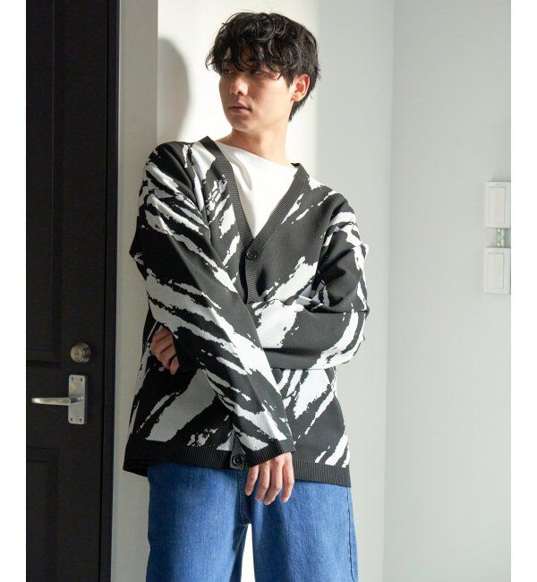 VENCE share style「NOBLE PRODUCT ノーブルプロダクト 総柄ニットカーディガン」|カーディガン|