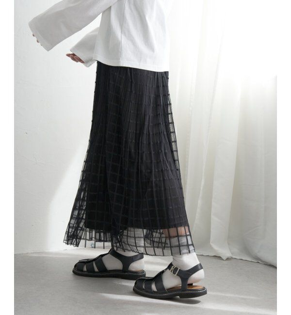 VENCE share style「チェック柄チュールスカート」|スカート|