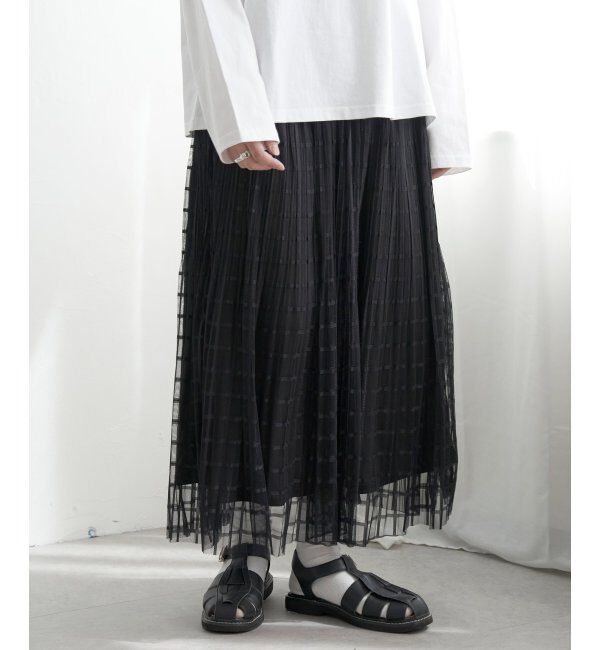 VENCE share style「チェック柄チュールスカート」|スカート|