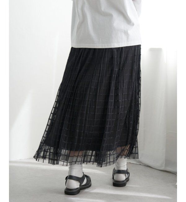 VENCE share style「チェック柄チュールスカート」|スカート|