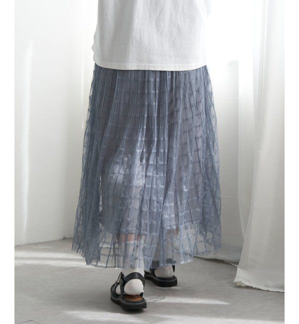 VENCE share style「チェック柄チュールスカート」|スカート|