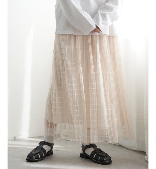 VENCE share style「チェック柄チュールスカート」|スカート|