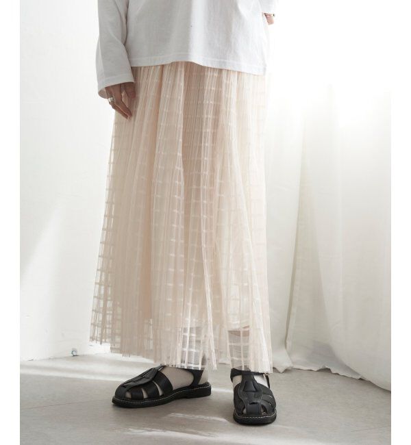 VENCE share style「チェック柄チュールスカート」|スカート|