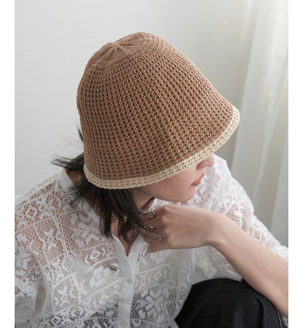 VENCE share style「トリミングニットサーモハット」|その他|ブラウン