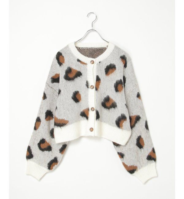 VENCE share style「ヒョウ柄ショートガーディガン」|カーディガン|