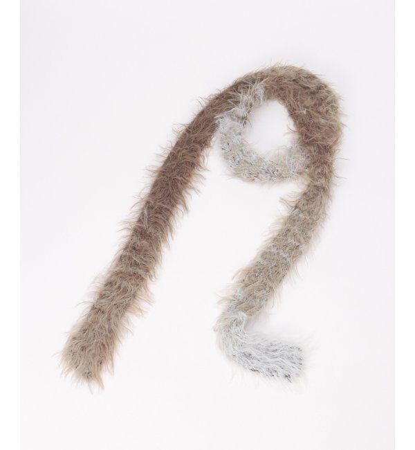 VENCE share style「ニュアンスファースリムマフラー」|バンダナ・スカーフ|グレー