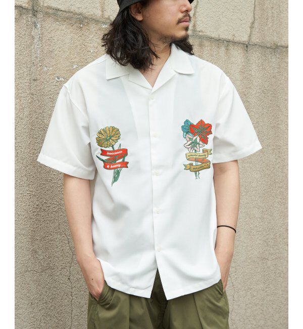 VENCE share style「フラワー刺繍半袖シャツ」|シャツ・ブラウス|