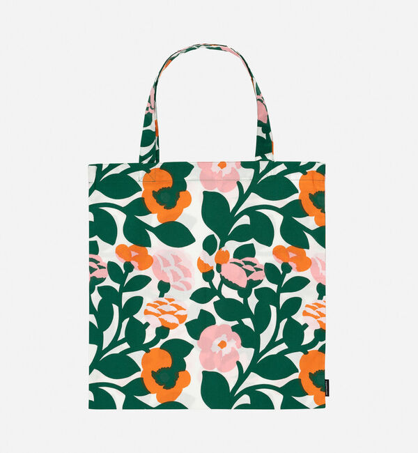 Marimekko「Pieni Green Green トートバッグ 44&times;43cm」|トートバッグ|グリーン&times;オレンジ