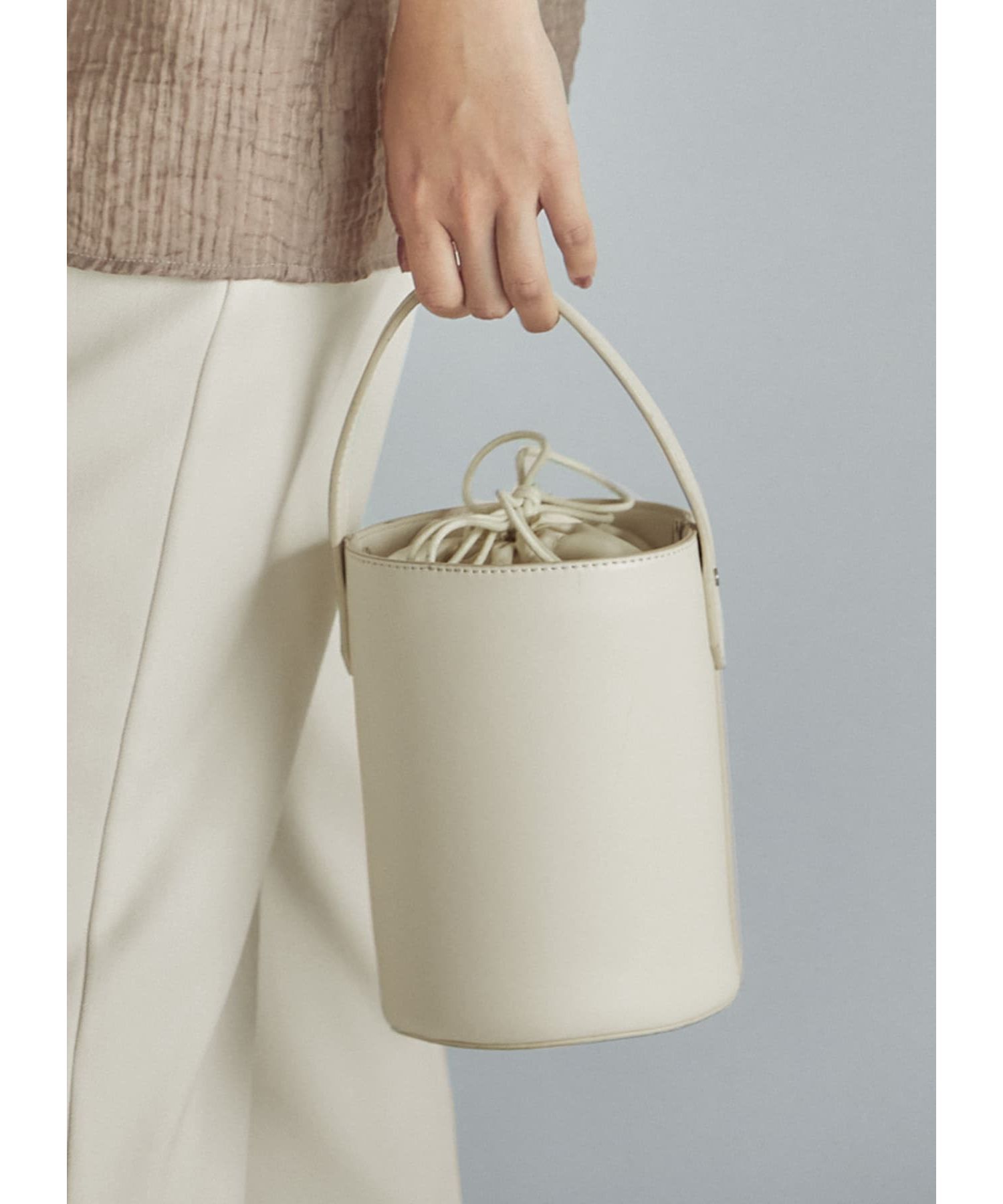STYLE DELI「2WAY筒形スモールバケツバッグ」|ハンドバッグ|オフホワイト
