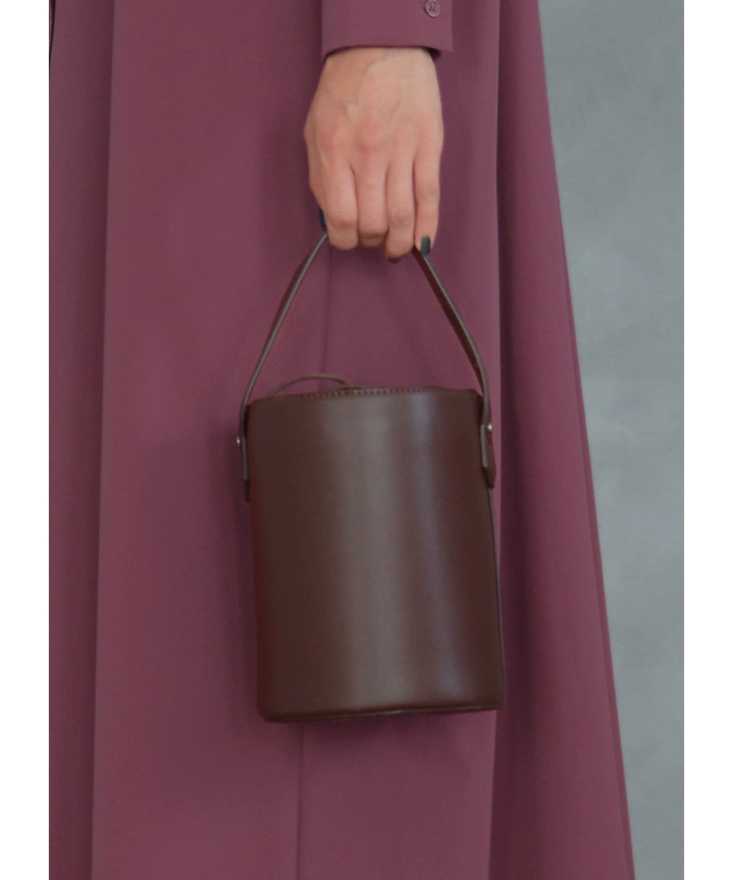 STYLE DELI「2WAY筒形スモールバケツバッグ」|ハンドバッグ|レーズンブラウン