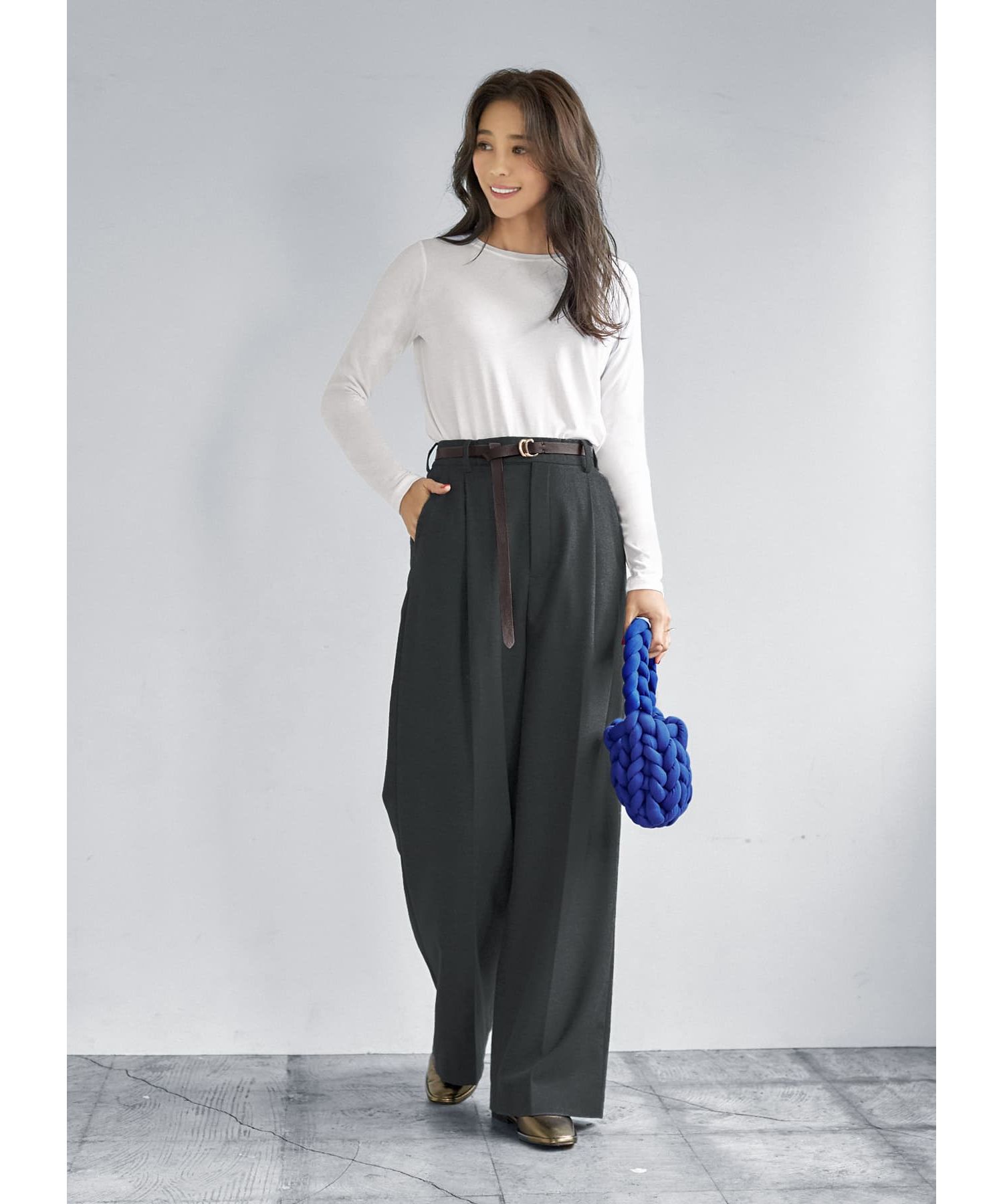 STYLE DELI「結ぶロングレザーベルト20mm／GD金具」|ベルト|