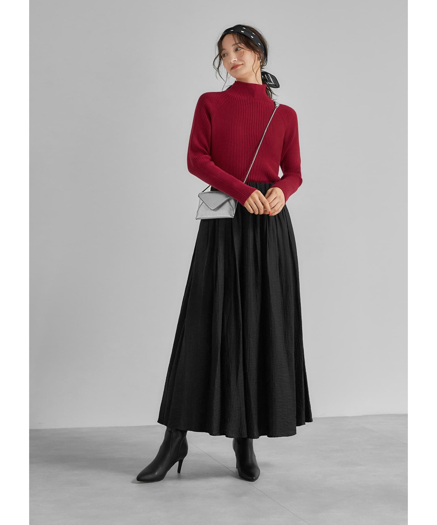 STYLE DELI「縦シボ織りタックギャザーロングスカート」|スカート|