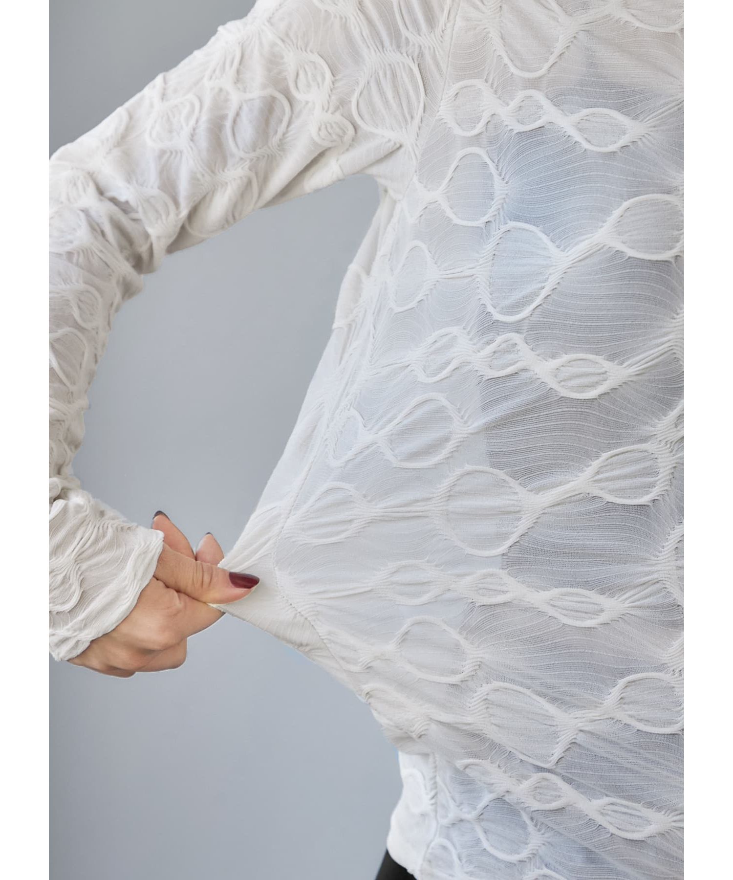 STYLE DELI「サークル柄シワ加工シアートップス」|Tシャツ・カットソー|