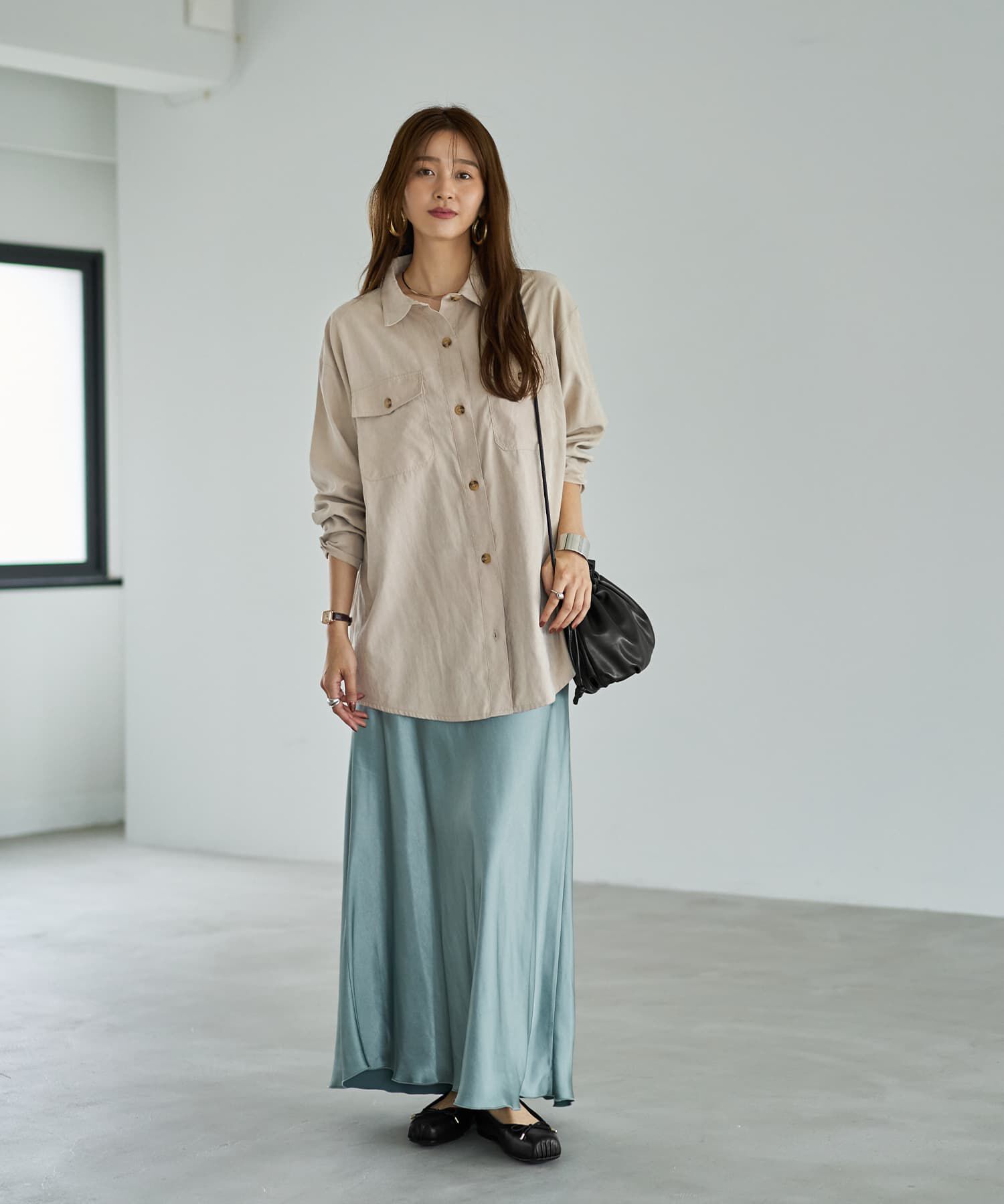 STYLE DELI「ピーチツイルオーバーサイズシャツ」|シャツ・ブラウス|