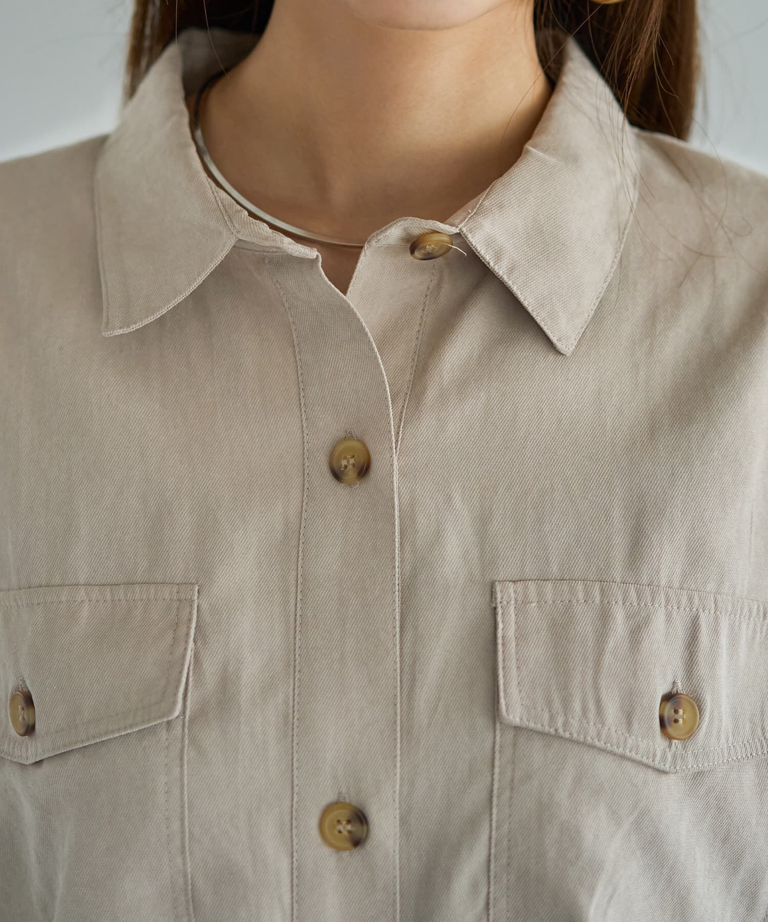 STYLE DELI「ピーチツイルオーバーサイズシャツ」|シャツ・ブラウス|