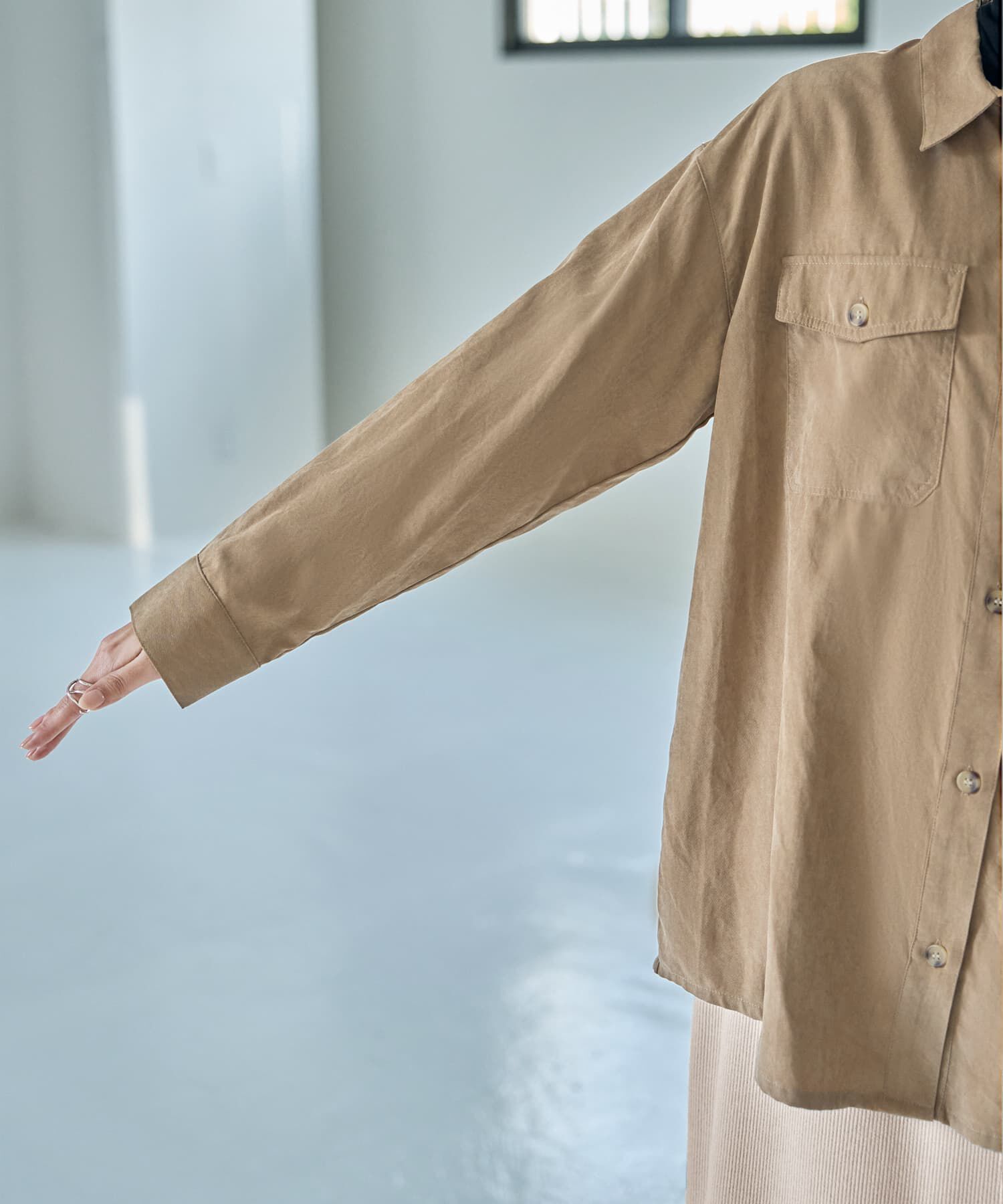 STYLE DELI「ピーチツイルオーバーサイズシャツ」|シャツ・ブラウス|