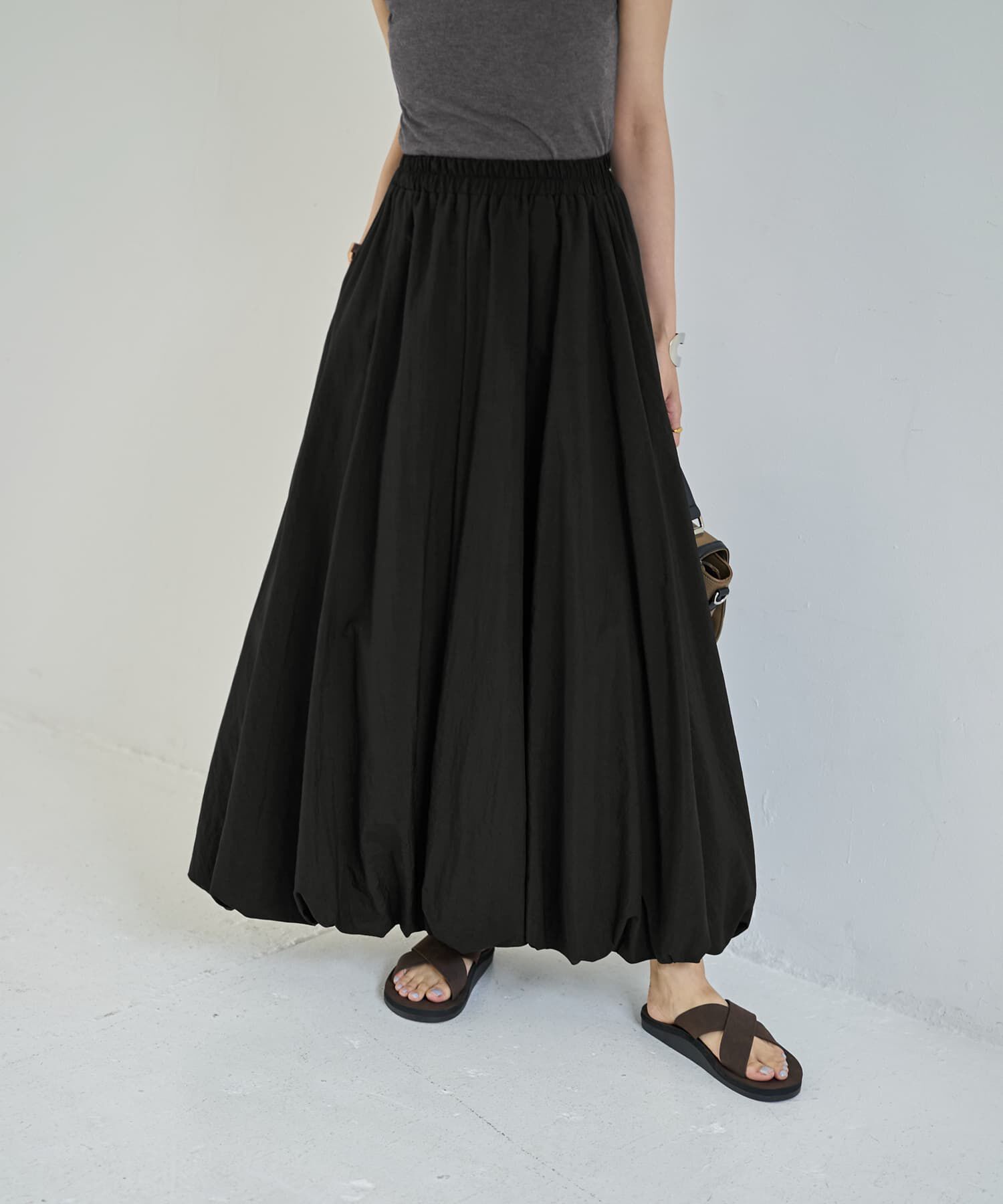 STYLE DELI「【LUXE】マットタフタロングバルーンスカート」|スカート|