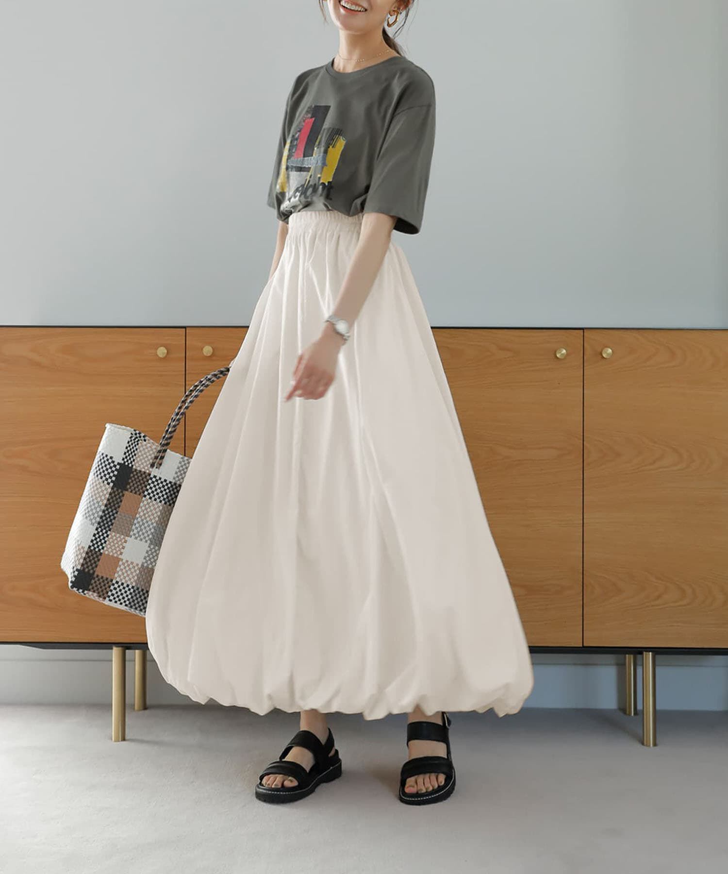 STYLE DELI「【LUXE】マットタフタロングバルーンスカート」|スカート|