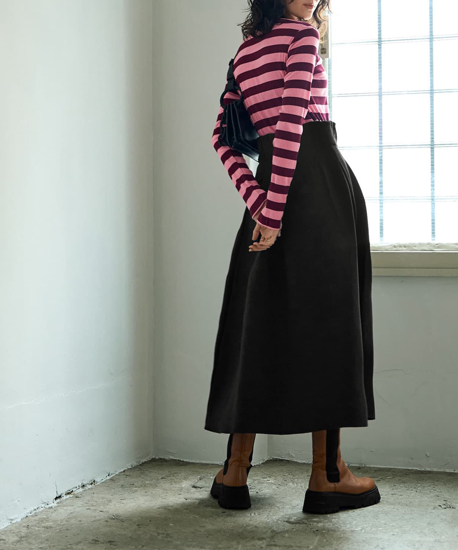 STYLE DELI「カラーボーダーリブトップス」|Tシャツ・カットソー|