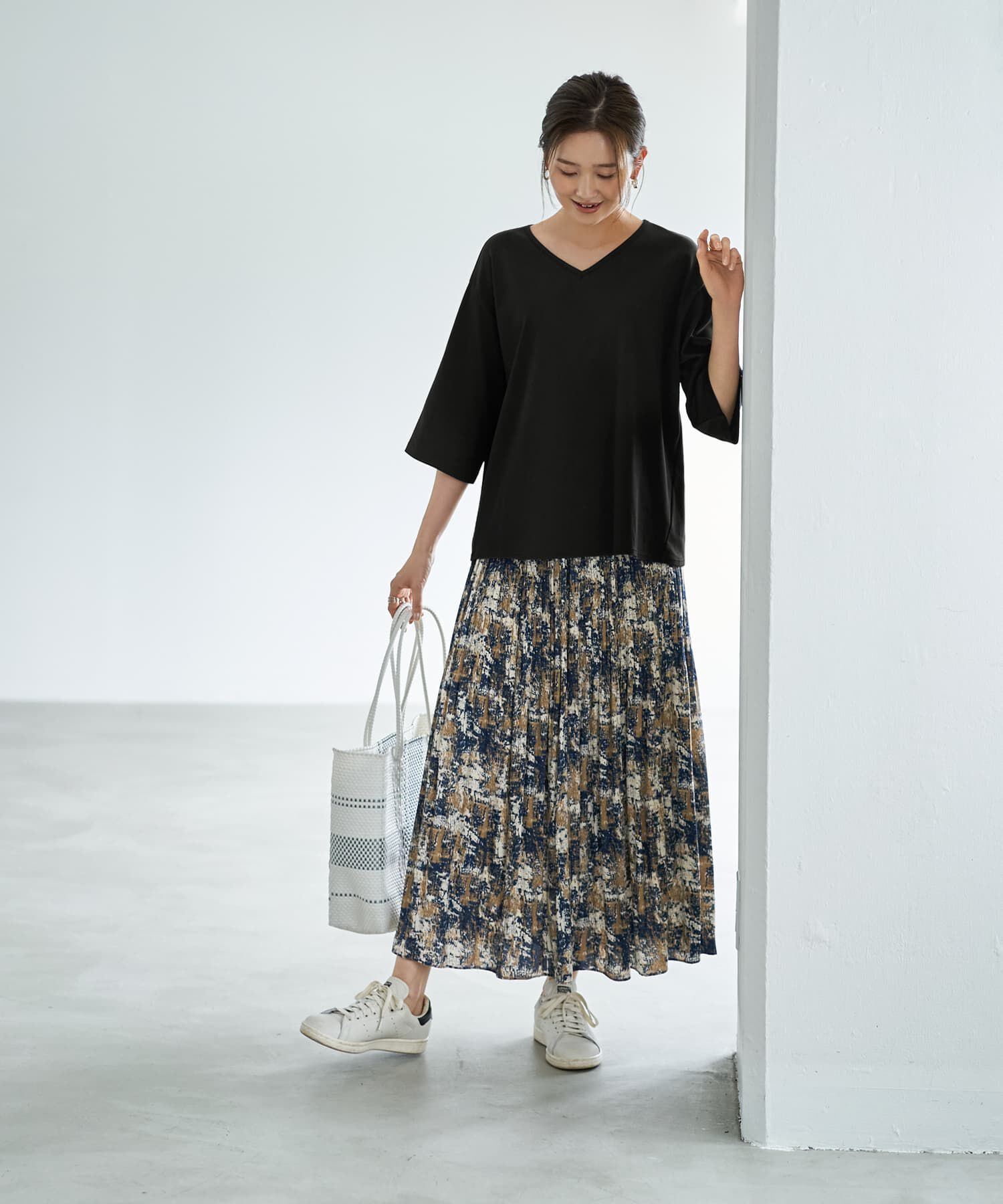 STYLE DELI「【ものづくりJAPAN】DIORAMA 7分袖VネックTシャツ」|Tシャツ・カットソー|