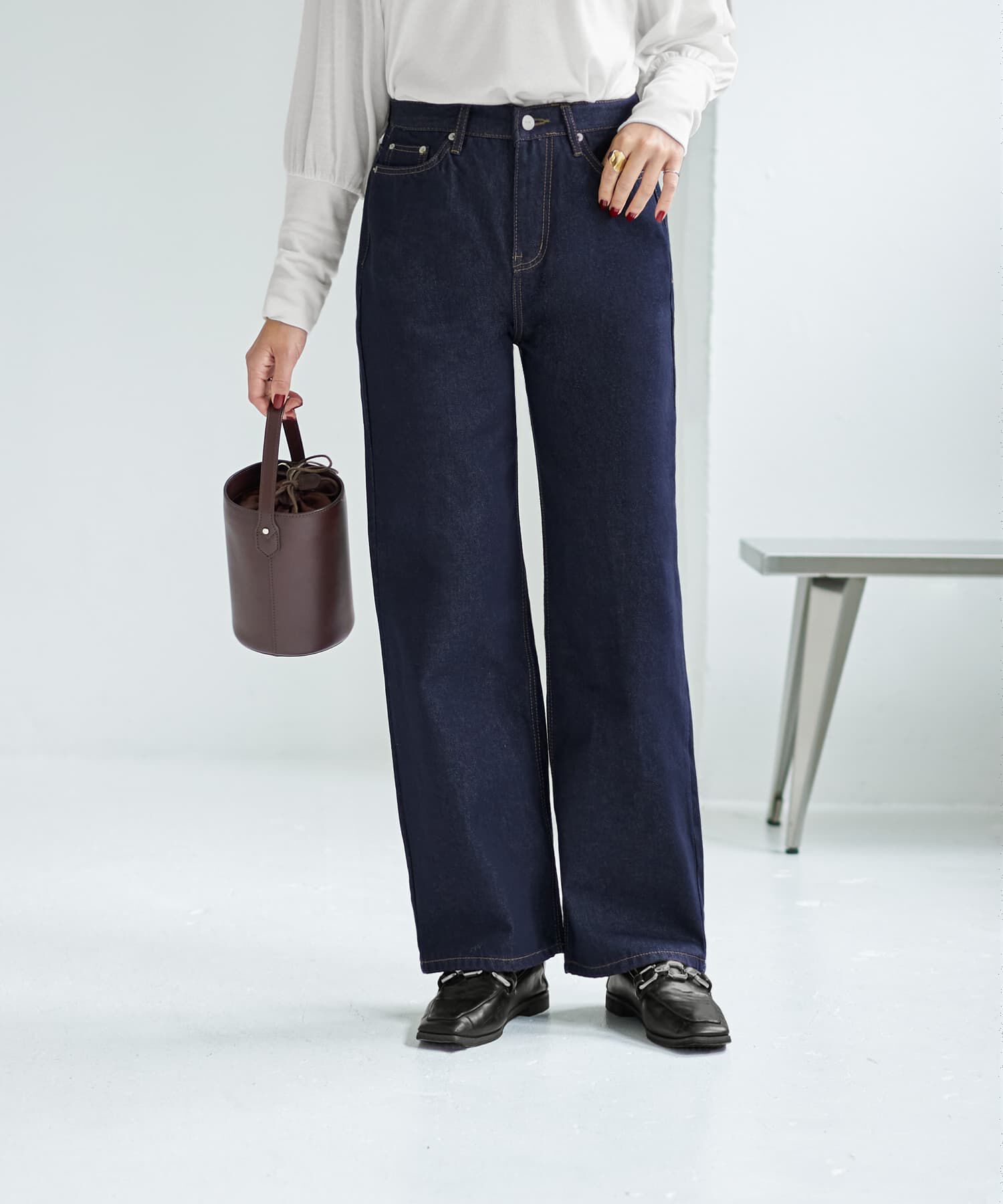 STYLE DELI「ネイビーボーイズストレートデニム」|デニム|ネイビー