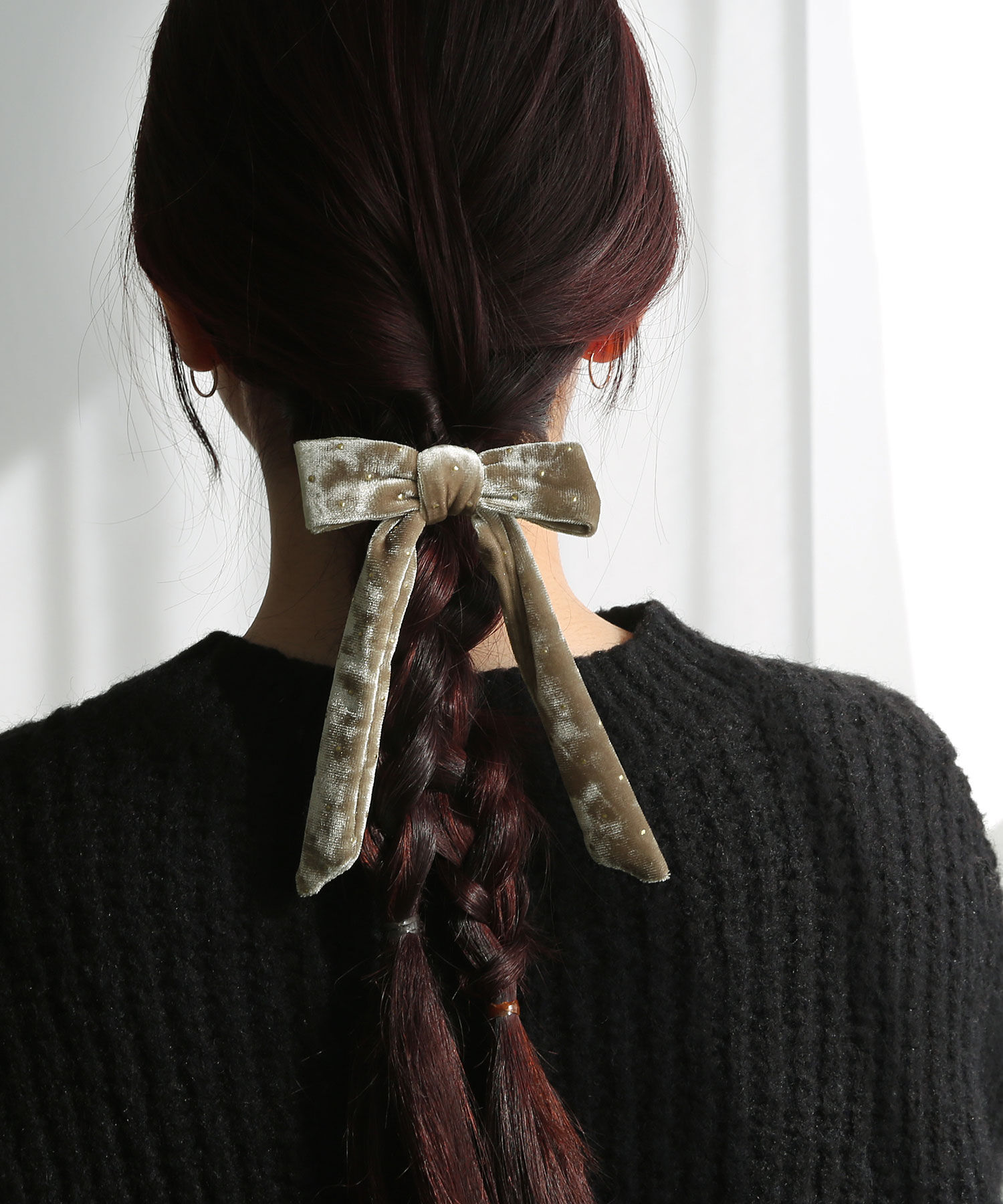 colleca la「ドット柄 ベロアリボンヘアカフ/ヘアフック」|その他|