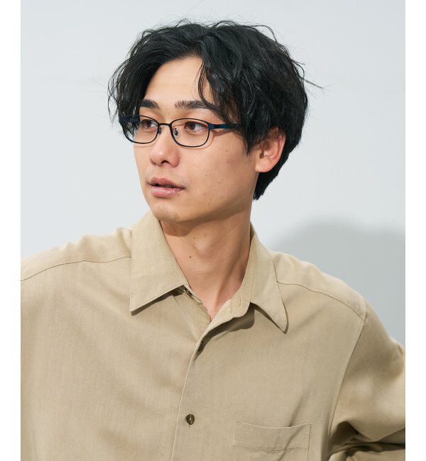  「ウェリントン型 メガネ | メタル 大人可愛い 伊達メガネ レディース レンズ交換券付」|メガネ|ネイビー3