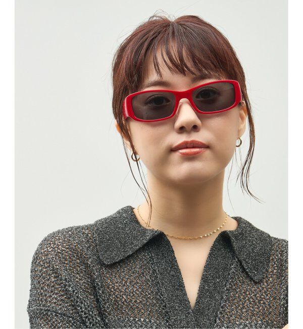  「Zoff｜GDC スクエア型 サングラス｜紫外線対策 UVカット｜スタイリッシュ｜ユニセックス」|サングラス|レッド2