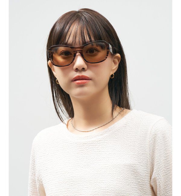  「Zoff｜takashi kumagai ウェリントン型 サングラス カラーレンズ｜大きめフレーム｜紫外線対策 UVカット  」|サングラス|ブラウン系その他1