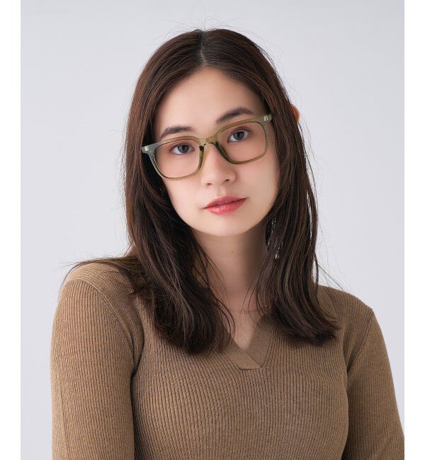  「ウェリントン型 メガネ | 伊達メガネ 度付きメガネユニセックス  Zoff｜CLASSIC  レンズ交換券付」|メガネ|薄オリーブ1