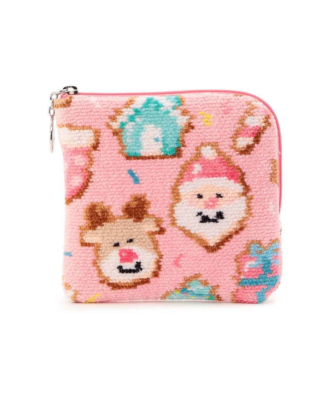 LOVERARY BY FEILER「クリスマスクッキーズ　スクエアポーチ　L/CMC-257151」|ポーチ|ペールピンク