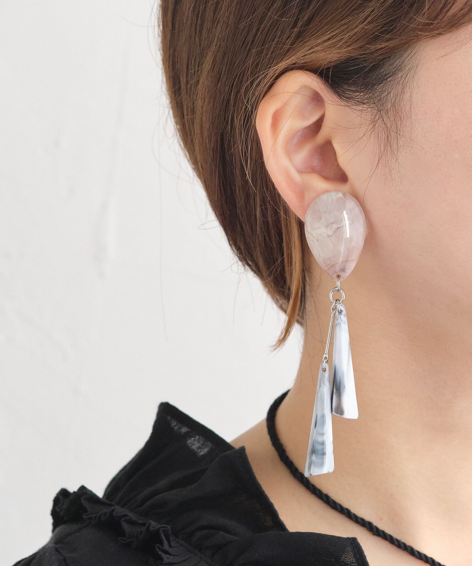 Phoebe+「【sfy】marble drop　ピアス　ピンク」|ピアス|ピンク