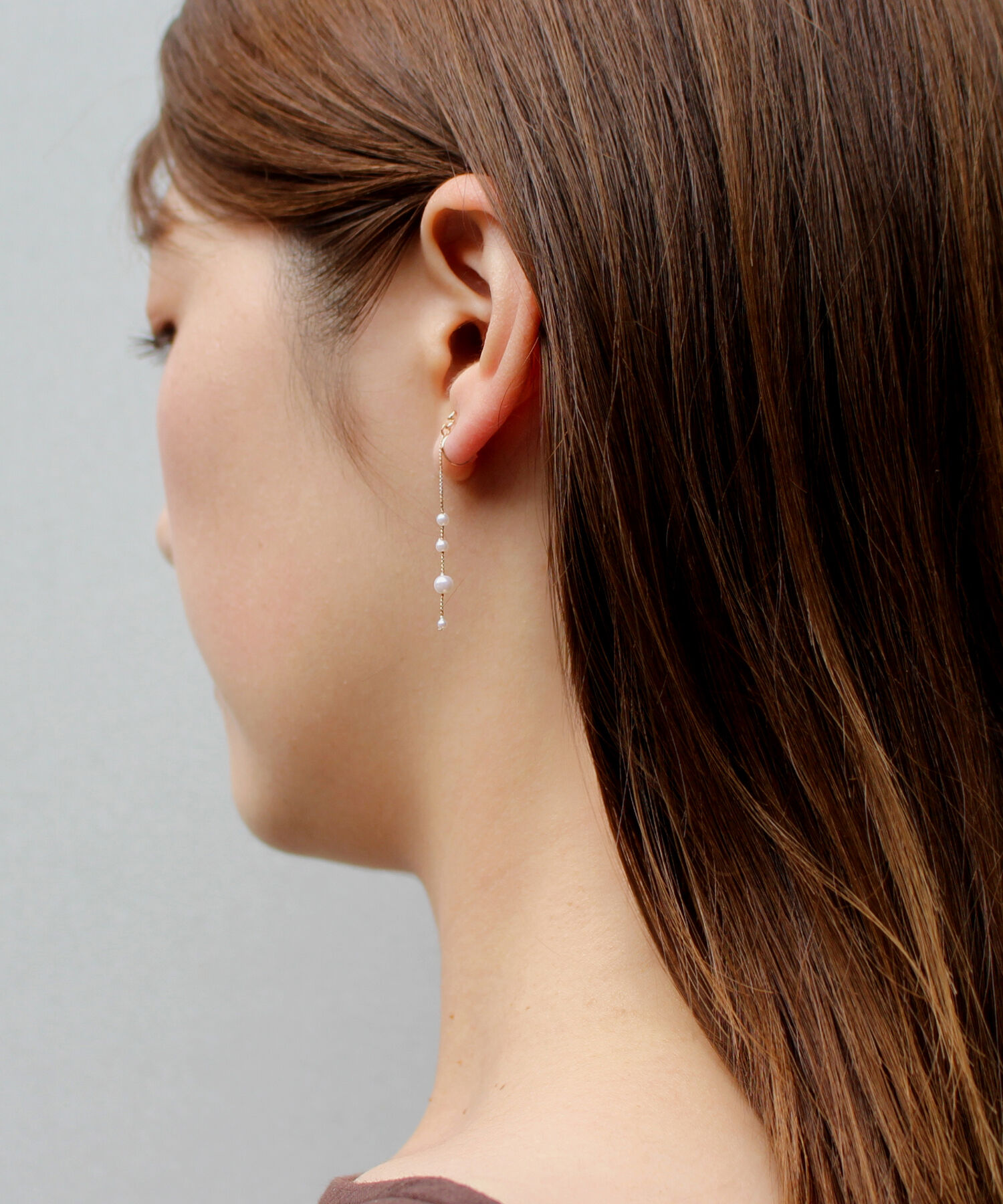 Phoebe「【痛くないシリーズ】ドリッピングパールライトフィットイヤリング　シャンパンゴールド」|イヤリング|