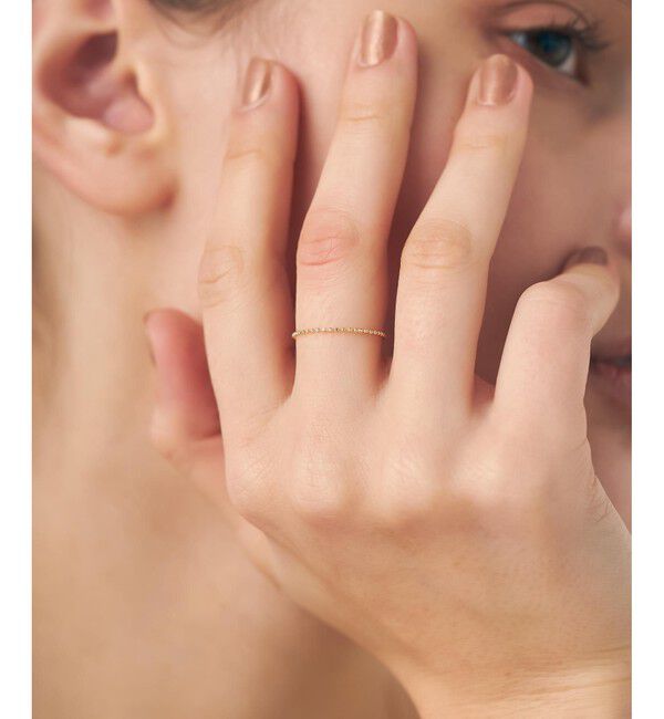 ete「[レイヤード] K10YG ボールチェーン リング」|リング|