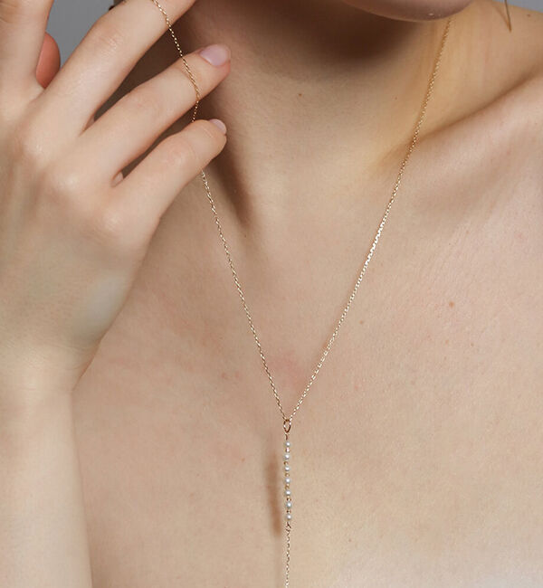  「パール  Y ロング ネックレス | K10YG」|ネックレス|