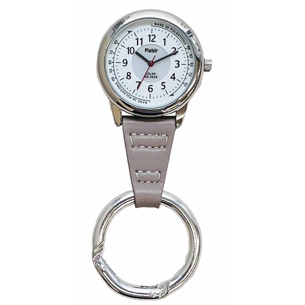 BACKYARD FAMILY「plaisir 時計 通販 懐中時計 カラビナウォッチ ナースウォッチ ソーラー 3気圧防水」|腕時計|グレー1