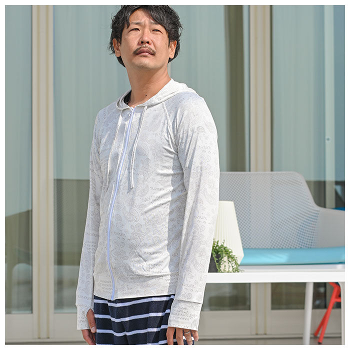 BACKYARD FAMILY「ラッシュガード メンズ 長袖 通販 おしゃれ 柄 パーカー 夏 ジップアップ M L XL XXL」|スポーツ|