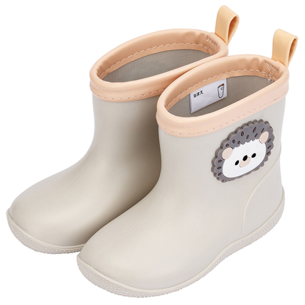 BACKYARD FAMILY「SKATER スケーター レインブーツ キッズ 通販 ワッペン付レインブーツ 長靴 ながぐつ 雨具」|ショートブーツ|グレー1
