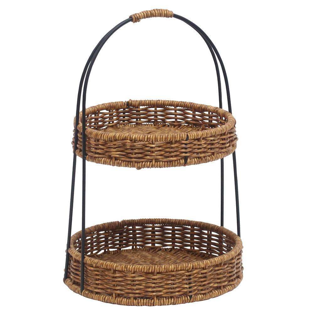 BACKYARD FAMILY「アフタヌーンティースタンド 通販 UTILE ユティル ラウンドラック ケーキスタンド バスケット」|その他|ブラウン1