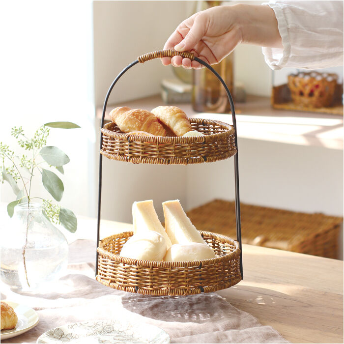 BACKYARD FAMILY「アフタヌーンティースタンド 通販 UTILE ユティル ラウンドラック ケーキスタンド バスケット」|その他|