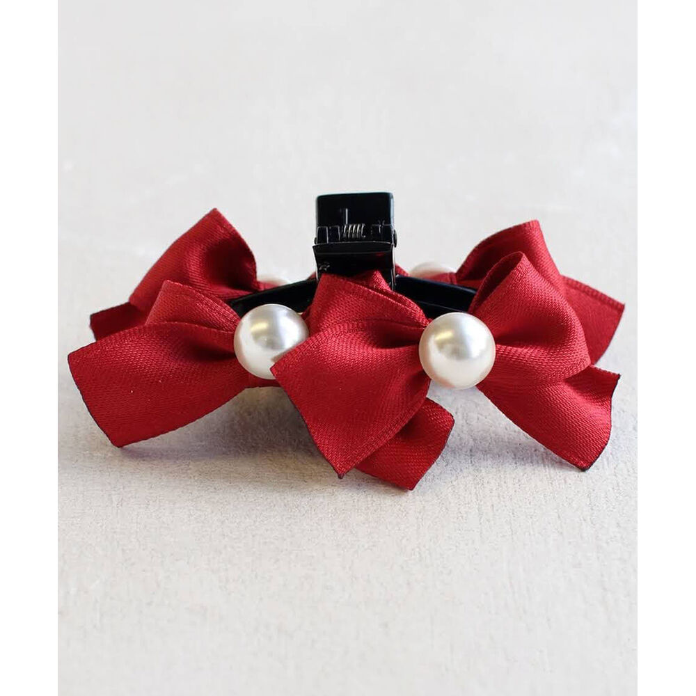 BACKYARD FAMILY「ヘアクリップ キッズ 通販 ヘア クリップ 68512302 るい蝶リボンバンスクリップ リボン」|その他|レッド1
