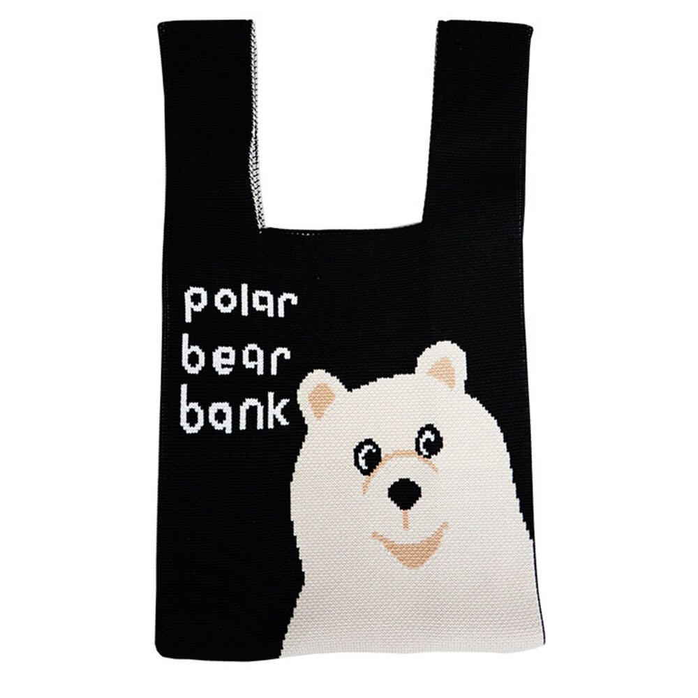 BACKYARD FAMILY「トートバッグ ミニ 通販 ニットトートバッグ ニットトート ニット素材 かわいい 小さめ」|トートバッグ|ブラック1